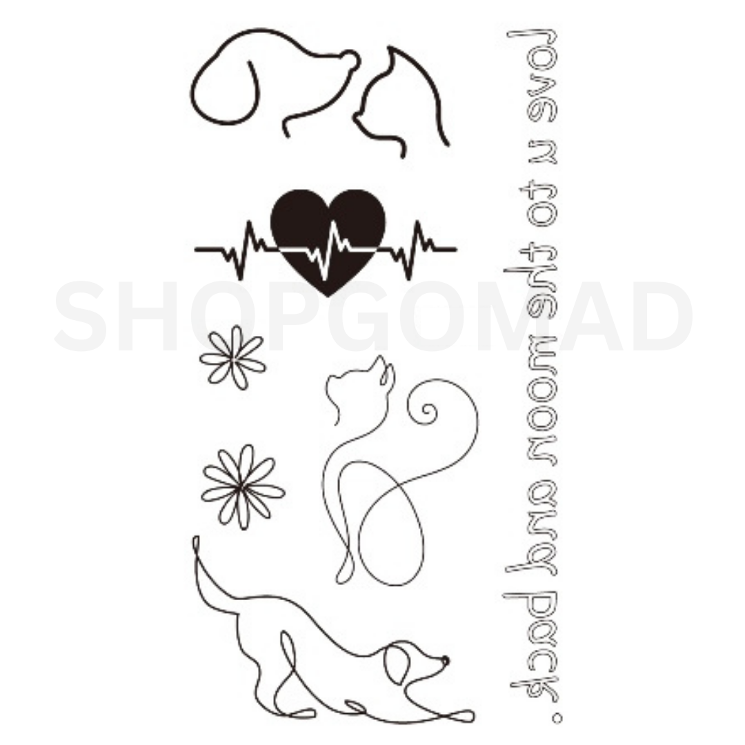 Pawsome Love Temporary Tattoo By ShopGomad