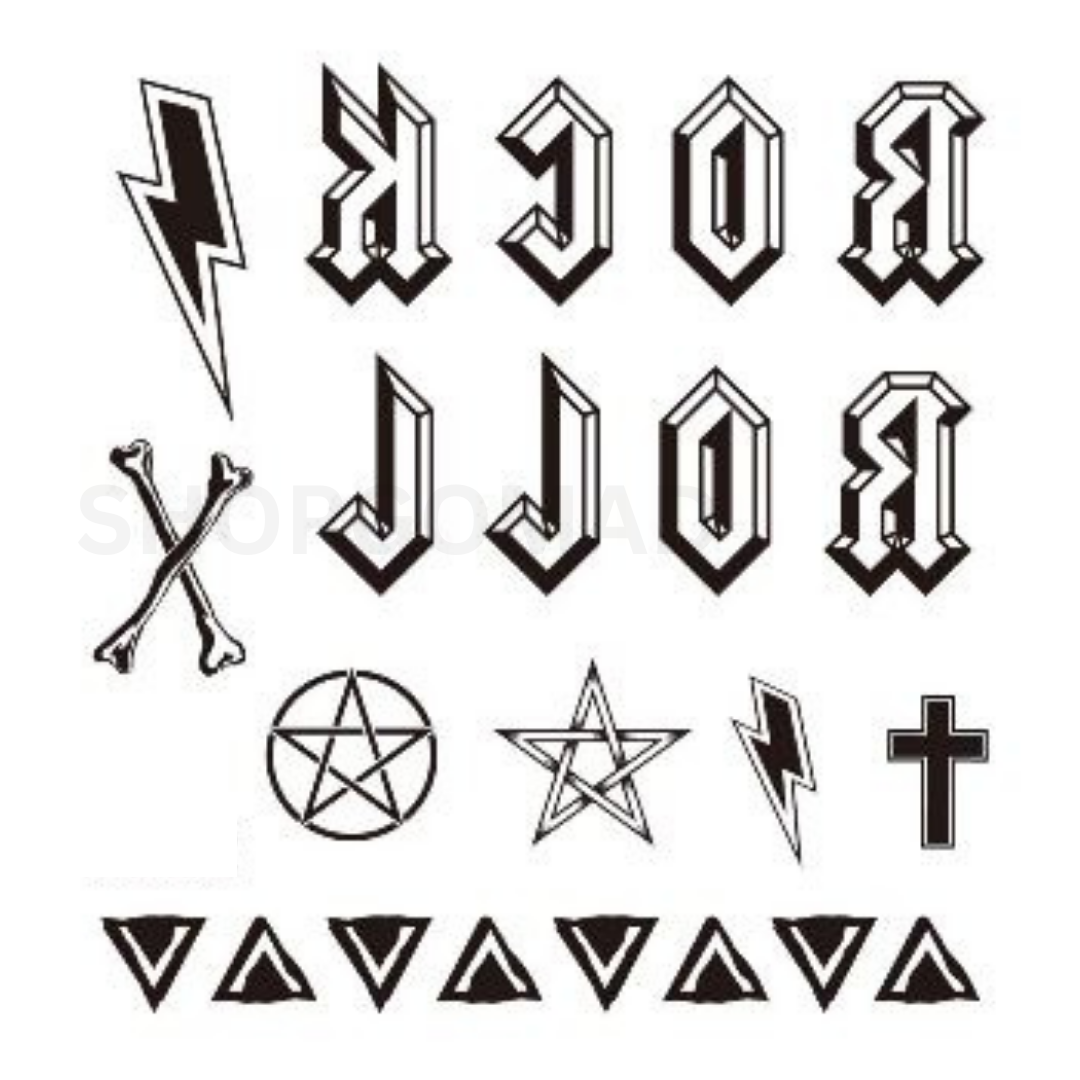 Rock and Roll Temporary Tattoo By ShopGomad