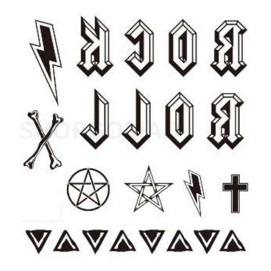 Rock and Roll Temporary Tattoo By ShopGomad