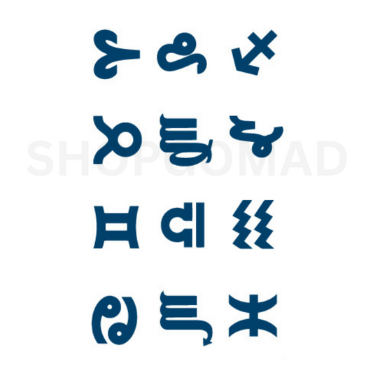 Zodiac Pack Temporary Tattoo By ShopGomad