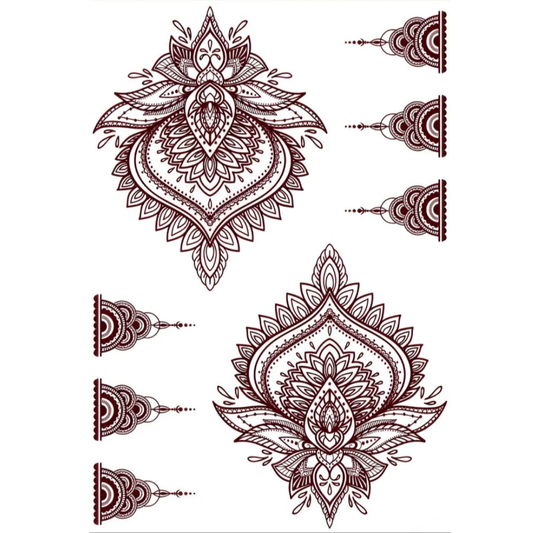 HEENA MEHNDI WATERPROOF TEMPORARY TATTOO STICKER FOR BOTH HANDS