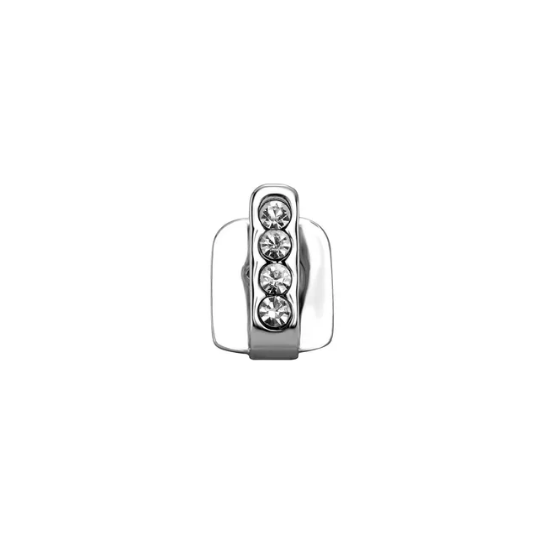 ShopGomad Tooth Cuff (Grill) with Vertical Silver Bar Hip Hop Teeth Grillz  l TEETH CUFF 🦷