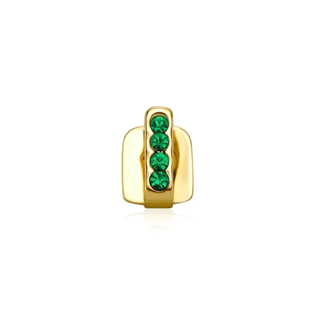 ShopGomad Tooth Cuff (Grill) with Vertical Gold Bar Hip Hop Teeth Grillz  l TEETH CUFF 🦷