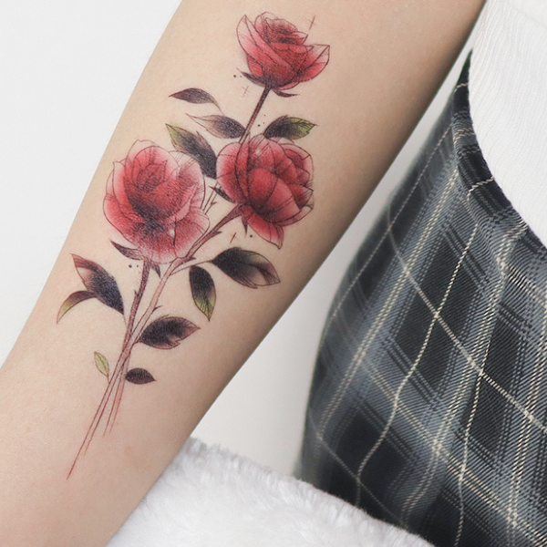 Smell The Rose Temporary Tattoo By ShopGomad