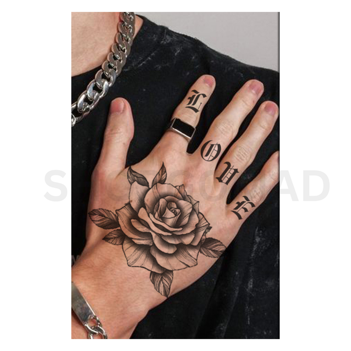 Rose Love Temporary Tattoo By ShopGomad