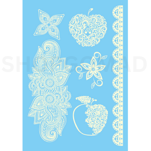 White Boho Style Waterproof Temporary Tattoo By ShopGomad