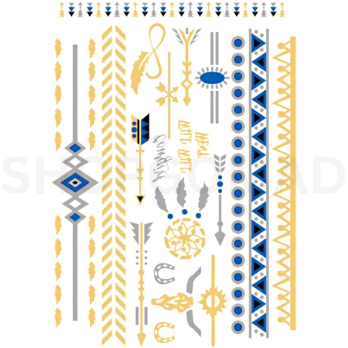 Blue Dream catcher Waterproof Metallic/Flash Temporary Tattoo By ShopGomad