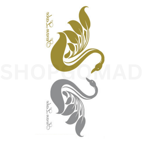 Swan Waterproof Metallic/Flash Temporary Tattoo By ShopGomad