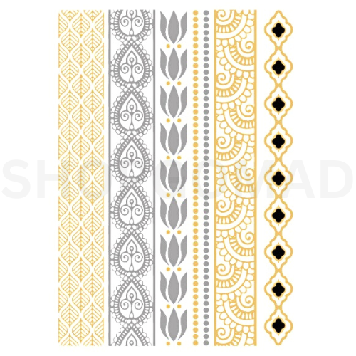 Band LOTUS Waterproof Metallic/Flash Temporary Tattoo By ShopGomad