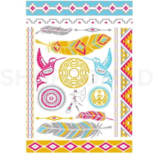 Tribal Pattern Waterproof Metallic/Flash Temporary Tattoo By ShopGomad