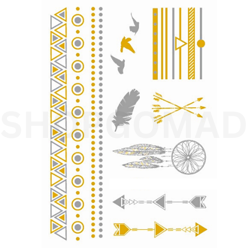 Minimalist Gold Waterproof Metallic/Flash Temporary Tattoo By ShopGomad