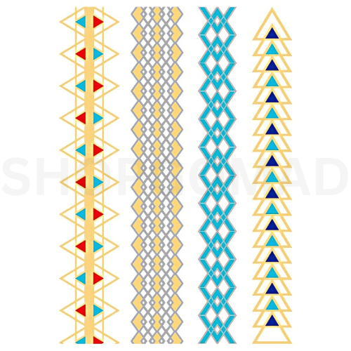 Coloured Band Waterproof Metallic/Flash Temporary Tattoo By ShopGomad