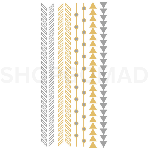 Tribal Geometric Waterproof Metallic/Flash Temporary Tattoo By ShopGomad