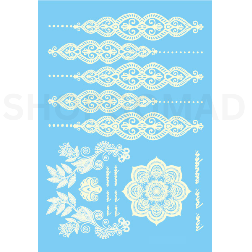 White Mandal Waterproof Temporary Tattoo By ShopGomad