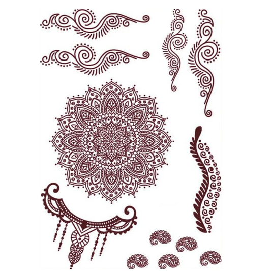 HEENA MEHNDI WATERPROOF TEMPORARY TATTOO STICKER FOR BOTH HANDS