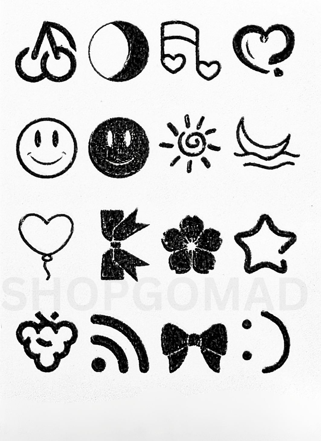 Pack Of 16 Semi Permanent Finger Ink Tattoos by ShopGomad