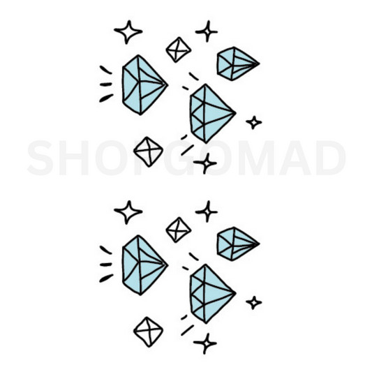 Blue Diamond Temporary Tattoo By ShopGomad