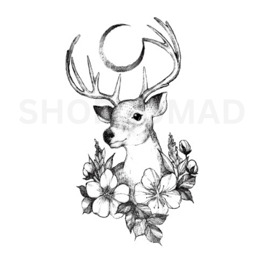 Cosmic Deer Temporary Tattoo By ShopGomad