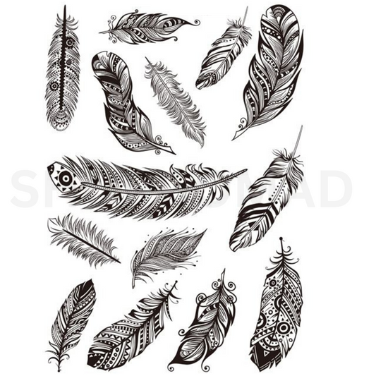 Feather Temporary Tattoo By ShopGomad