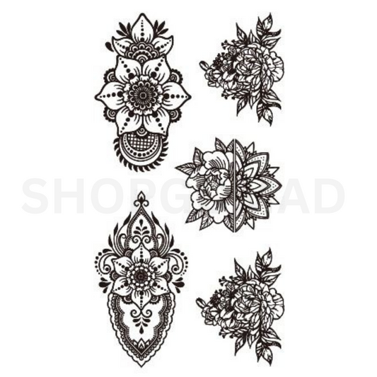 Flower Set Temporary Tattoo By ShopGomad