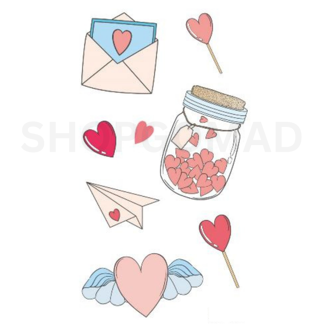 Valentines 5 Bundle Pack Temporary Tattoo By ShopGomad