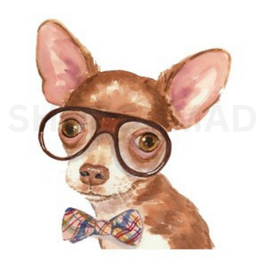 Nerdy ChihuahuaTemporary Tattoo By ShopGomad