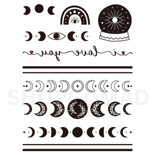 Phases of Life/ Moon / Band Tattoo temporary Tattoo By ShopGmad