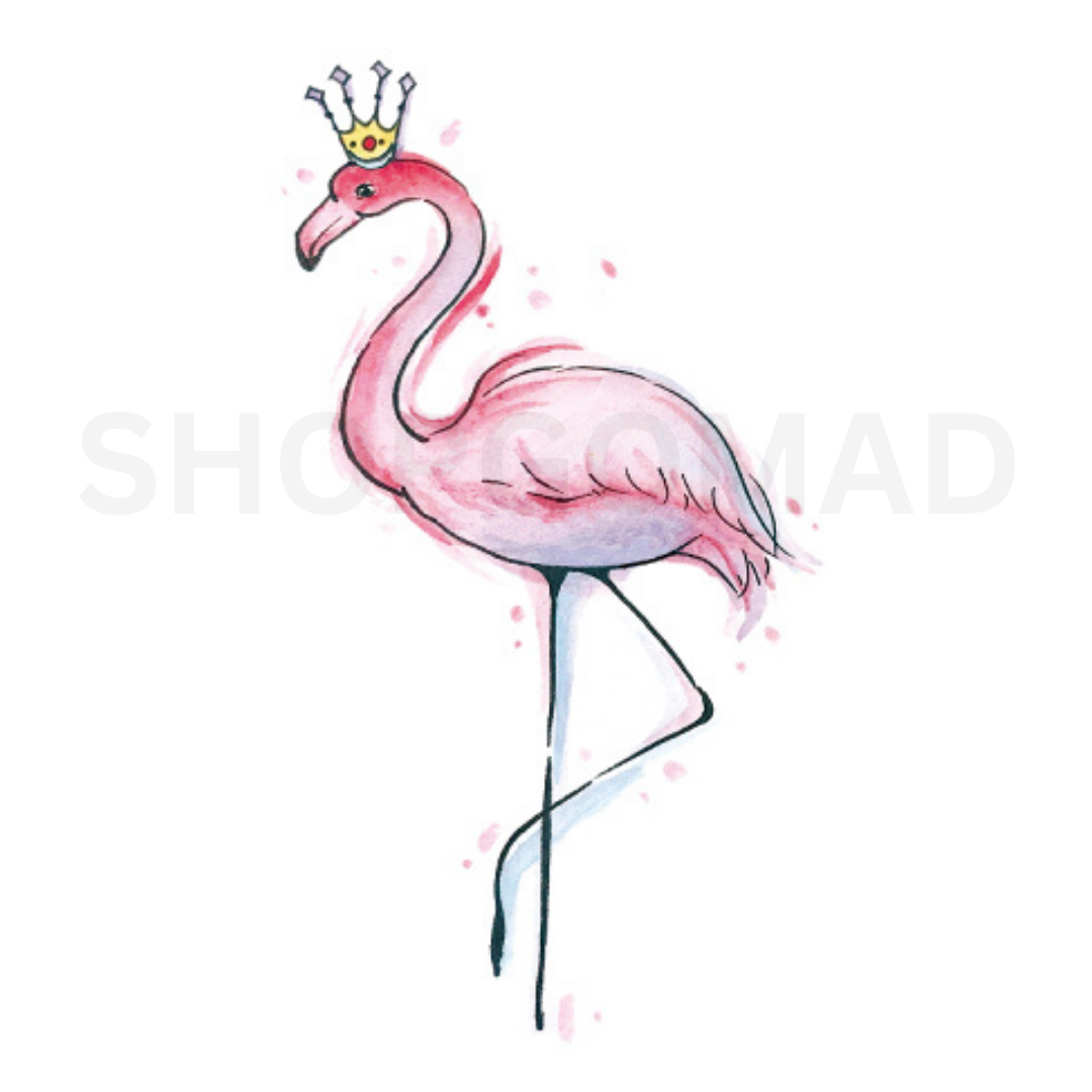 Queen Flamingo Temporary Tattoo By ShopGomad