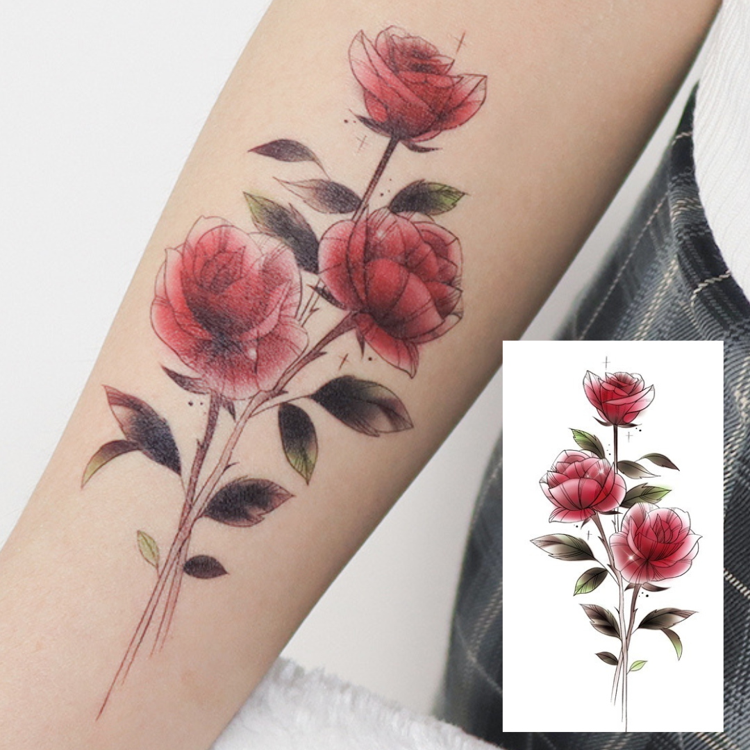 Smell The Rose Temporary Tattoo By ShopGomad