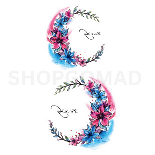 Wreath Colored Temporary Tattoo By ShopGomad