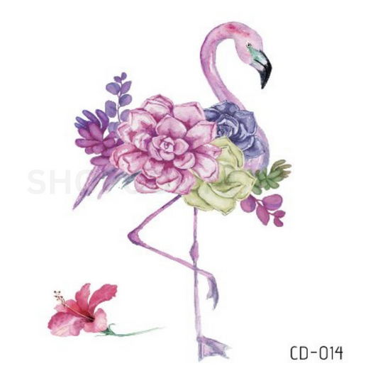 Lilac Flamingo Temporary Tattoo By ShopGomad