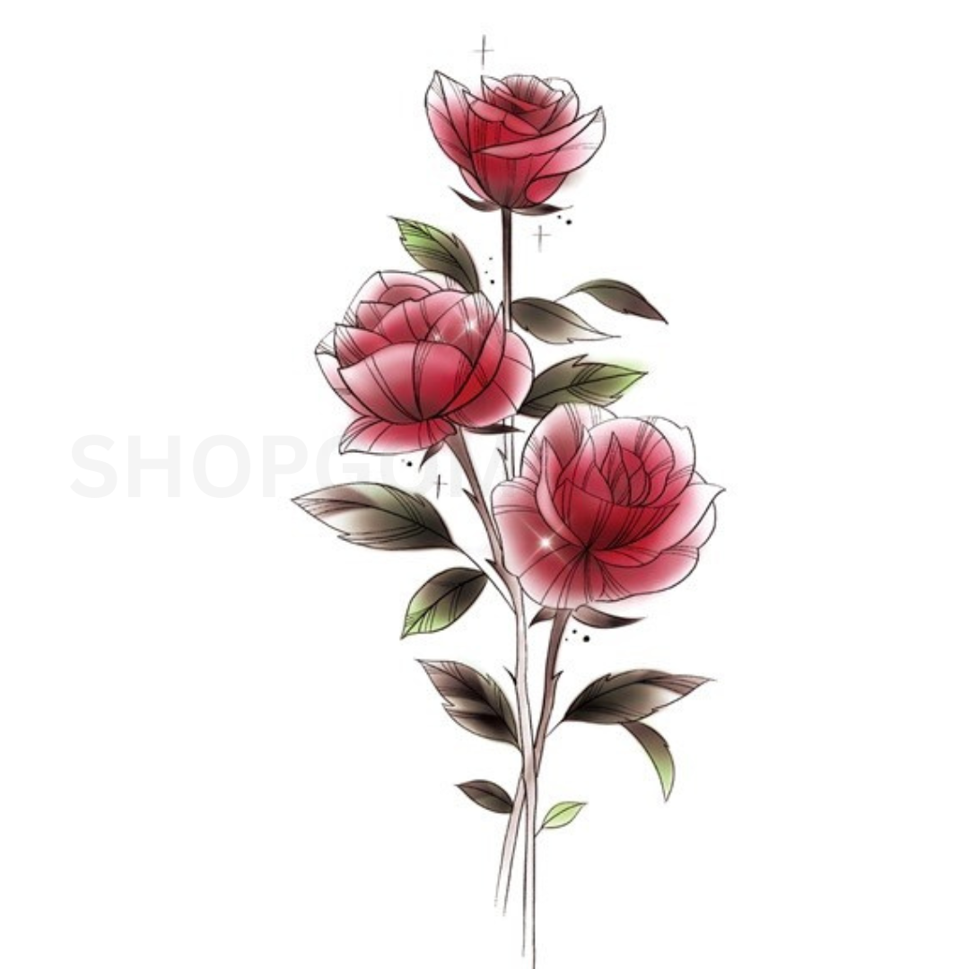 Smell The Rose Temporary Tattoo By ShopGomad