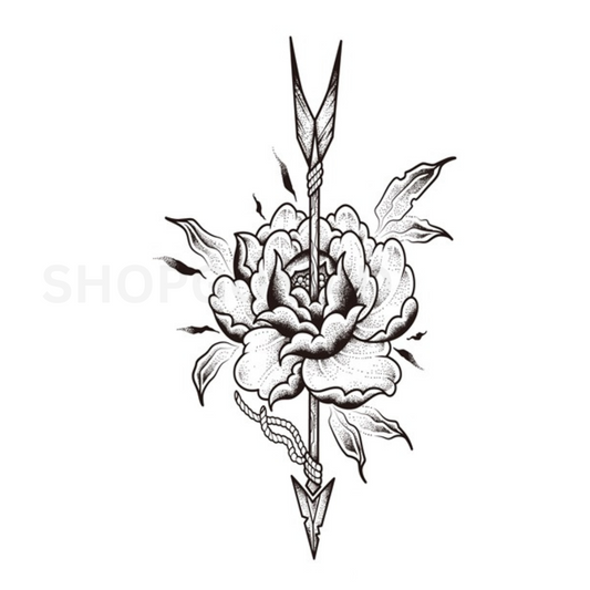 Wide Rose Temporary Tattoo By ShopGomad